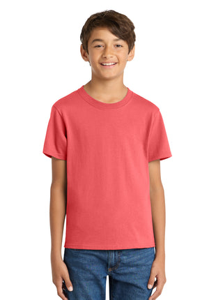 Port & Co™ Youth Core Cotton Tee. PC54Y - Coral | Port & Co