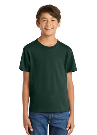 Port & Co™ Youth Core Cotton Tee. PC54Y - Dark Green | Port & Co
