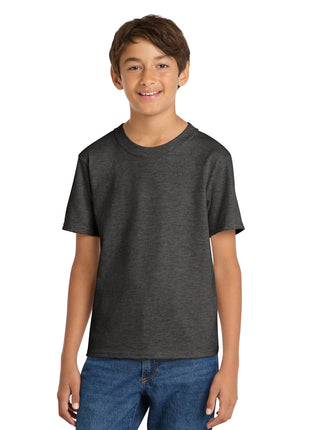 Port & Co™ Youth Core Cotton Tee. PC54Y - Dark Heather Grey | Port & Co