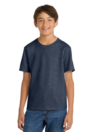 Port & Co™ Youth Core Cotton Tee. PC54Y - Heather Navy | Port & Co