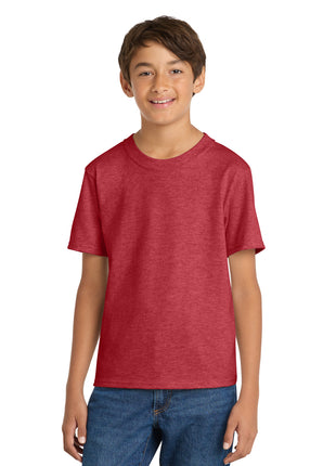 Port & Co™ Youth Core Cotton Tee. PC54Y - Heather Red | Port & Co