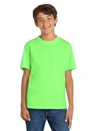 Port & Co™ Youth Core Cotton Tee. PC54Y - Neon Green | Port & Co