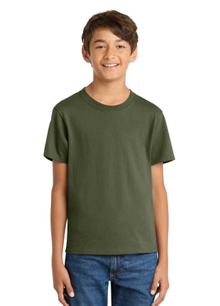 Port & Co™ Youth Core Cotton Tee. PC54Y - Olive Drab Green | Port & Co
