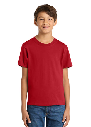 Port & Co™ Youth Core Cotton Tee. PC54Y - Red | Port & Co