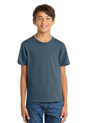 Port & Co™ Youth Core Cotton Tee. PC54Y - Steel Blue | Port & Co