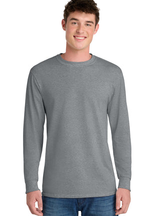 Port & Co™ Tall Long Sleeve Core Blend Tee. PC55LST - Athletic Heather | Port & Co
