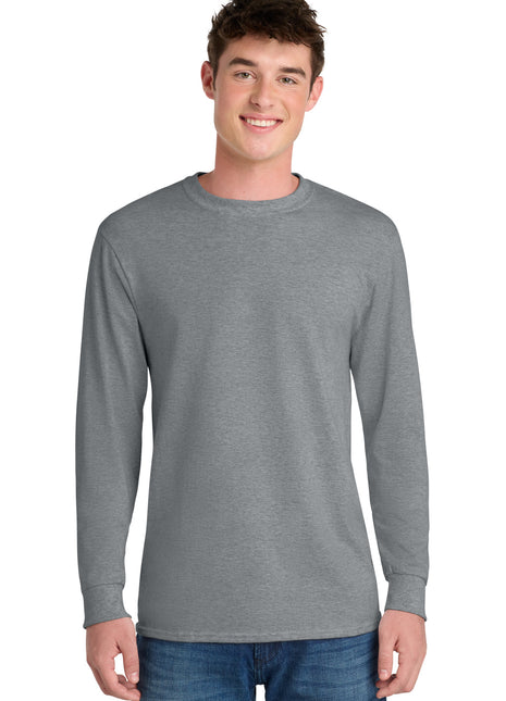 Port & Co™ Tall Long Sleeve Core Blend Tee. PC55LST - Athletic Heather | Port & Co