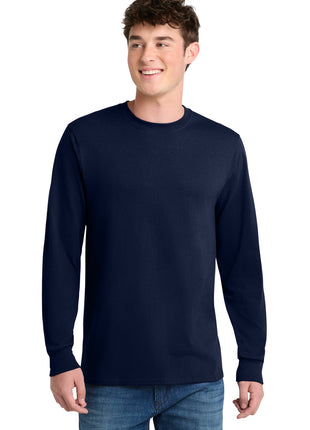 Port & Co™ Tall Long Sleeve Core Blend Tee. PC55LST - Navy | Port & Co