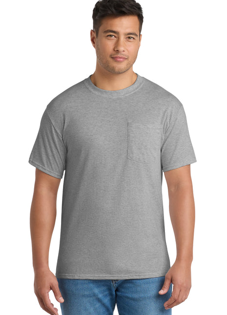 Port & Co™ Tall Core Blend Pocket Tee. PC55PT - Athletic Heather | Port & Co
