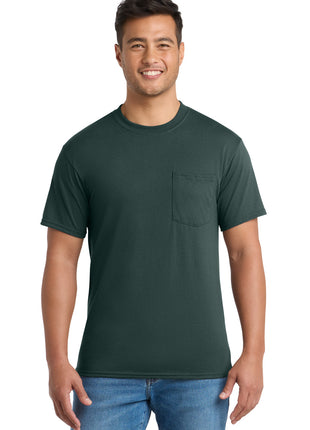 Port & Co™ Tall Core Blend Pocket Tee. PC55PT - Dark Green | Port & Co