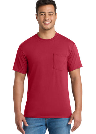 Port & Co™ Tall Core Blend Pocket Tee. PC55PT - Red | Port & Co
