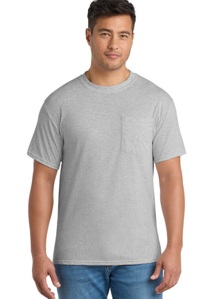 Port & Co™ Core Blend Pocket Tee. PC55P - Ash | Port & Co