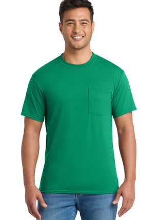 Port & Co™ Core Blend Pocket Tee. PC55P - Kelly | Port & Co