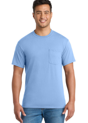 Port & Co™ Core Blend Pocket Tee. PC55P - Light Blue | Port & Co
