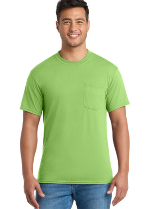 Port & Co™ Core Blend Pocket Tee. PC55P - Lime | Port & Co