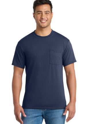 Port & Co™ Core Blend Pocket Tee. PC55P - Navy | Port & Co