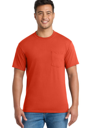 Port & Co™ Core Blend Pocket Tee. PC55P - Orange | Port & Co
