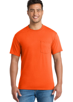 Port & Co™ Core Blend Pocket Tee. PC55P - Safety Orange | Port & Co