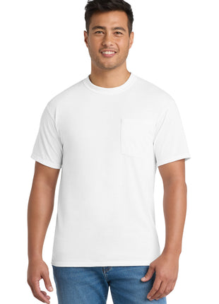 Port & Co™ Core Blend Pocket Tee. PC55P - White | Port & Co