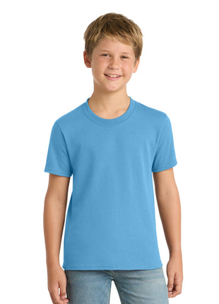 Port & Co™ Youth Core Blend Tee.  PC55Y - Aquatic Blue | Port & Co