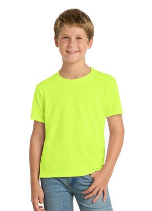 Port & Co™ Youth Core Blend Tee.  PC55Y - Safety Green | Port & Co