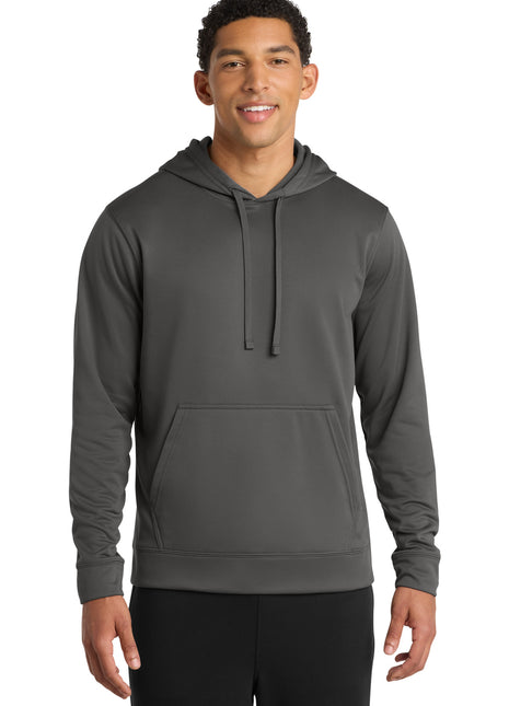 Port & Co™ Performance Fleece Pullover Hooded Sweatshirt. PC590H - Charcoal | Port & Co