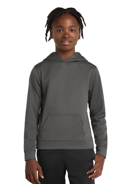 Port & Co™ Youth Performance Fleece Pullover Hooded Sweatshirt. PC590YH - Charcoal | Port & Co