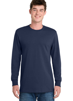 Port & Co™ Tall Long Sleeve Essential Tee. PC61LST - Navy | Port & Co