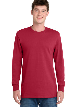 Port & Co™ Tall Long Sleeve Essential Tee. PC61LST - Red | Port & Co