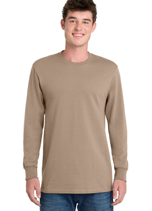 Port & Co™ Tall Long Sleeve Essential Tee. PC61LST - Sand | Port & Co