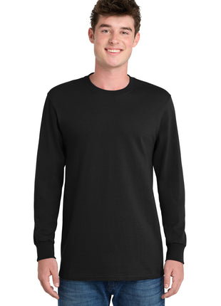 Port & Co™ Long Sleeve Essential Tee. PC61LS - Jet Black | Port & Co