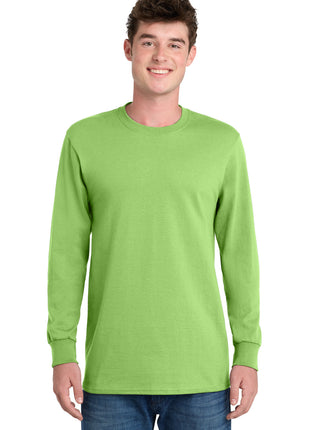 Port & Co™ Long Sleeve Essential Tee. PC61LS - Lime | Port & Co