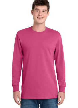 Port & Co™ Long Sleeve Essential Tee. PC61LS - Sangria | Port & Co