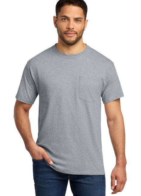 Port & Co™ Tall Essential Pocket Tee. PC61PT - Athletic Heather | Port & Co