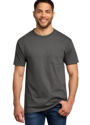 Port & Co™ Tall Essential Pocket Tee. PC61PT - Charcoal | Port & Co