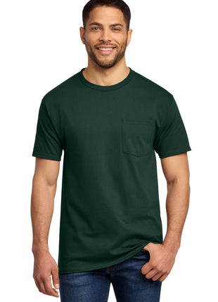Port & Co™ Essential Pocket Tee. PC61P - Dark Green | Port & Co