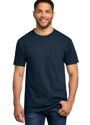 Port & Co™ Essential Pocket Tee. PC61P - Deep Navy | Port & Co
