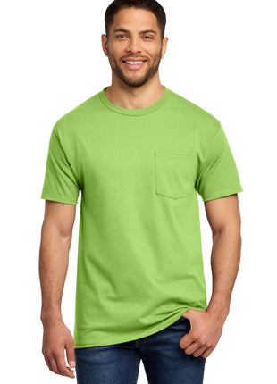 Port & Co™ Essential Pocket Tee. PC61P - Lime | Port & Co