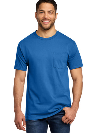 Port & Co™ Essential Pocket Tee. PC61P - Royal | Port & Co