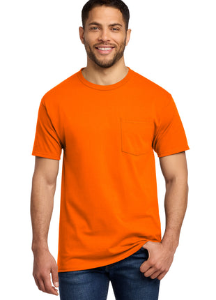 Port & Co™ Essential Pocket Tee. PC61P - S. Orange | Port & Co
