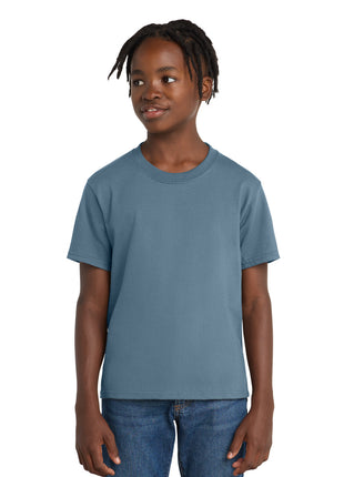 Port & Co™ Youth Essential Tee. PC61Y - Stonewashed Blue | Port & Co