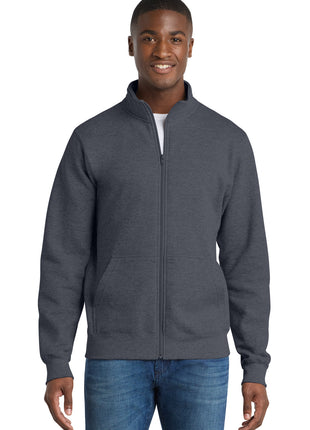 Port & Co™ Core Fleece Cadet Full-Zip Sweatshirt PC78FZ - Heather Navy | Port & Co