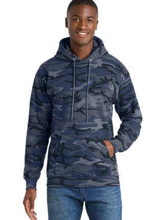 Port & Co™ Core Fleece Camo Pullover Hooded Sweatshirt. PC78HC - Heather Navy Camo | Port & Co