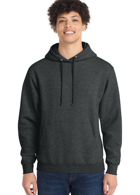 Port & Co™ Tall Core Fleece Pullover Hooded Sweatshirt PC78HT - Black Heather | Port & Co