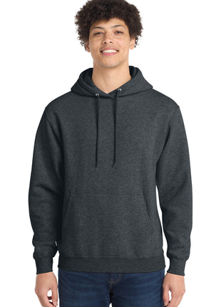 Port & Co™ Tall Core Fleece Pullover Hooded Sweatshirt PC78HT - Dark Heather Grey | Port & Co