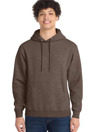 Port & Co™ Core Fleece Pullover Hooded Sweatshirt. PC78H - Heather Dark Chocolate Brown | Port & Co