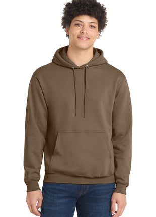Port & Co™ Core Fleece Pullover Hooded Sweatshirt. PC78H - Woodland Brown | Port & Co