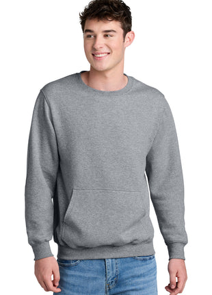 Port & Co™ Core Fleece Crewneck Pocket Sweatshirt PC78PKT - Athletic Heather | Port & Co