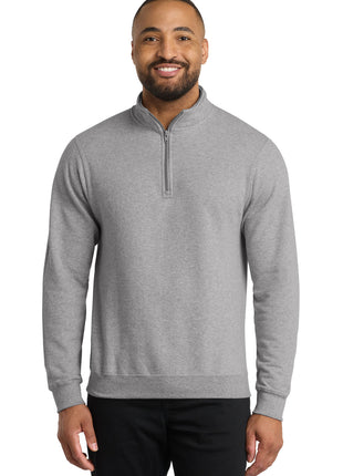 Port & Co™ Core Fleece 1/4-Zip Pullover Sweatshirt PC78Q - Athletic Heather | Port & Co