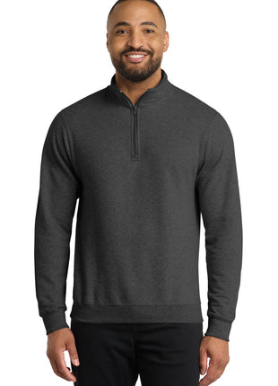 Port & Co™ Core Fleece 1/4-Zip Pullover Sweatshirt PC78Q - Dark Heather Grey | Port & Co